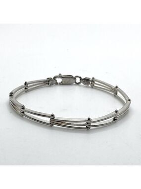 Vtg Sterling Silver 925 Italy Gate Link Bracelet w Lobster Clasp / Approx 7”